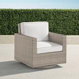 Small Palermo Swivel Lounge Chair with Cushions in Dove Finish - Snow with Logic Bone Piping, Standard - Frontgate