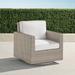 Small Palermo Swivel Lounge Chair with Cushions in Dove Finish - Snow with Logic Bone Piping - Frontgate