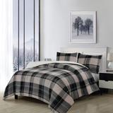 Home Essential Reversible Flannel Plush & Sherpa 3-Piece Winter Bedding Comforter Set