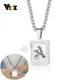 Vnox – collier avec pendentif en lettres de l'alphabet pour homme et femme bijou avec lien 26