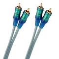 Oehlbach Ice Blue Cinch Kabel 0,5m - Audio Kabel für Plattenspieler, Heimkino, und HiFi Anlage - 2-Fach geschirmtes RCA Kabel aus OFC - 2X 0,5m - blau-transparent