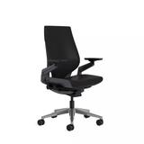 Steelcase Gesture Executive Leather Chair Upholstered in Black | 44.25 H x 22.38 W x 23.63 D in | Wayfair GESTURE-SHELLBACK-L221-DARK/DARK