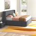 Wade Logan® Pernelia Low Profile Storage Platform Bed Wood & /Upholstered/Polyester in Brown | 48 H x 87 W x 87 D in | Wayfair