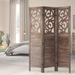 Mistana™ Eloise 50" W x 70" H 3 - Panel Solid Wood Folding Room Divider Wood in Brown | 70 H x 50 W x 0.75 D in | Wayfair