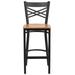 iHome Studio Cyrille 'X" Back Metal Restaurant Barstool Metal in Brown | 42.25 H x 17 W x 18 D in | Wayfair 2-XU-6F8BXBK-BAR-NATW-GG