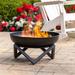 Brayden Studio® Akeal 12.5" H x 23.5" W Steel Wood Burning Outdoor Fire Pit Steel in Black/Brown/Gray | 12.5 H x 23.5 W x 23.5 D in | Wayfair