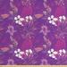 Garden Art Upholstery Fabric by the Yard Wedding Themed Exotic Tropical Flowers and Leaves Summer Decorative Fabric for DIY and Home Accents Violet Magenta by Ambesonne