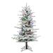 Vickerman 4.5' Flocked Sierra Fir Slim Artificial Christmas Tree, Multi-Colored LED Dura-Lit lights