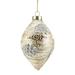 Northlight Seasonal 5" Birch Wood & Glitter Pine Cones Glass Finial Christmas Ornament Glass in White/Yellow | 6 H x 3.5 W x 3.5 D in | Wayfair