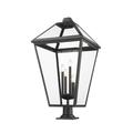 Z-Lite Talbot 36 Inch Tall 4 Light Outdoor Pier Lamp - 579PHXLXR-533PM-BK