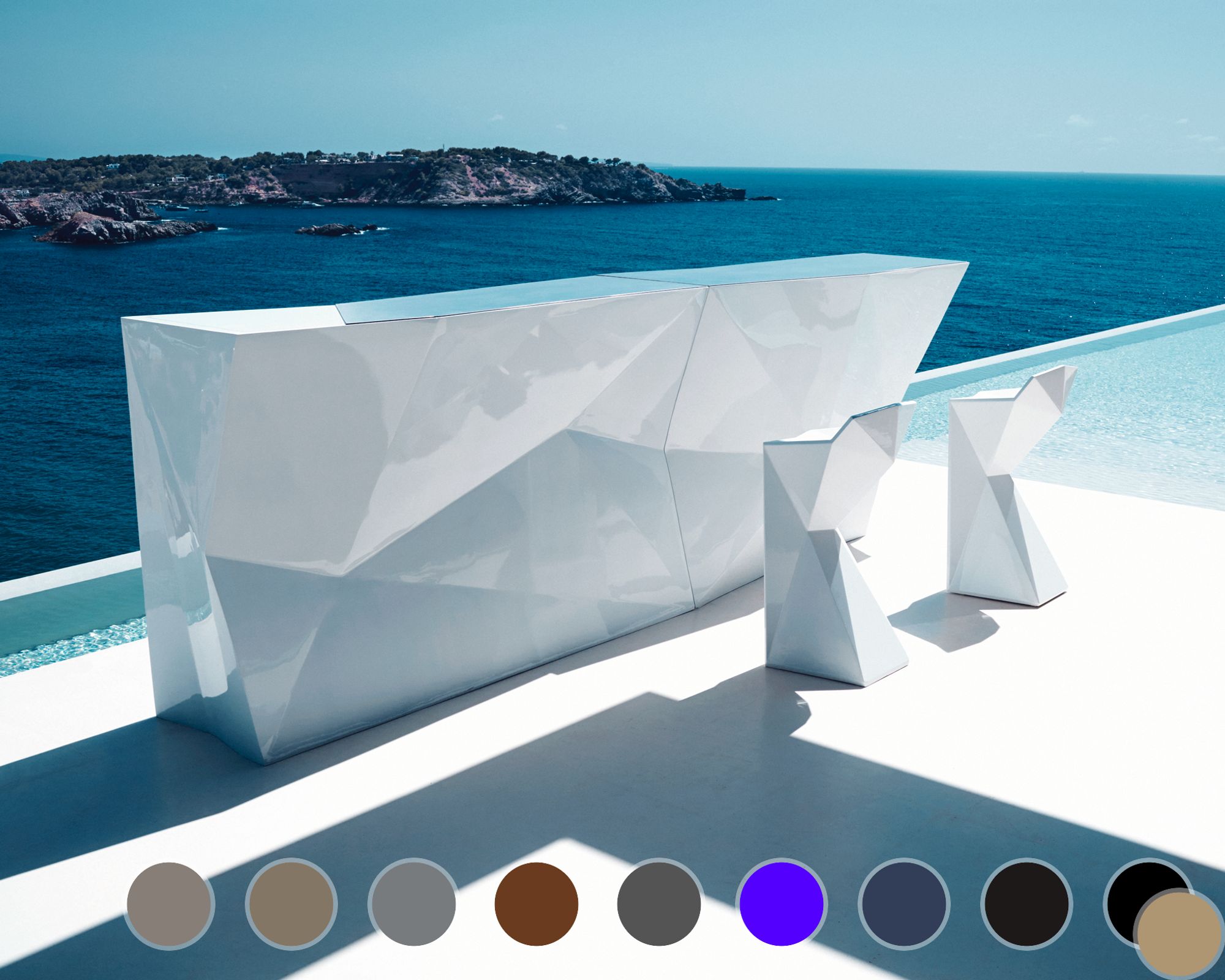 Vondom »VERTEX« Outdoor Barhocker Basic matt / Red