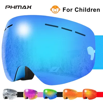 PHMAX-Lunettes de ski pour enfants protection UV double couche lunettes de motoneige patinage