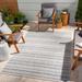 Dumalag 6'7" Square Outdoor Farmhouse Moroccan Blue/Gray/Navy/Oatmeal/Off White/Pale Blue/Taupe/Medium Gray Outdoor Area Rug - Hauteloom