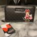 Disney Bags | Disney Minnie Mouse Vegan Faux Leather Zip-Around Wallet - Nwt | Color: Black/Red | Size: Os