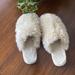 Anthropologie Shoes | Anthro Fuzzy Slippers | Color: Cream | Size: L/Xl