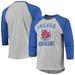Men's Stitches Heathered Gray/Royal Chicago American Giants Negro League Wordmark Raglan 3/4-Sleeve T-Shirt