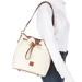 Dooney & Bourke Bags | Dooney And Bourke Dillen White Leather Drawstring Bag W/Leather Fringe Closure | Color: Tan/White | Size: Os