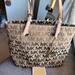 Michael Kors Bags | Michael Kors Jet Set East West Signature Logo Jacquard Fabric Ebony Beige Tote. | Color: Gold | Size: Medium