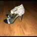 Coach Shoes | Coach Snake Print Sandal Heels Size 5.5b. | Color: Black/Gray | Size: 5.5