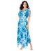 Plus Size Women's Floral Sequin Dress by Roaman's in Blue Embellished Bouquet (Size 44 W)