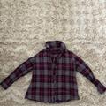 Brandy Melville Tops | Brandy Melville Flannel Button Down | Color: Purple/Red | Size: S