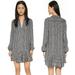 Free People Dresses | Free People Slubby Crinkle Floral Button Down Shirt Dress Grey Xs | Color: Gray/Purple | Size: Xs