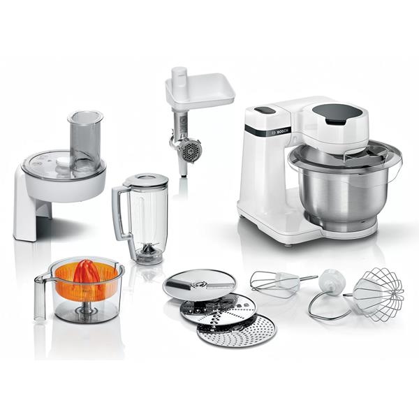 Bosch Haushalt MUMS2EW40 Küchenmaschine 700 W Weiß, Edelstahl Image