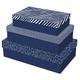 Clairefontaine K-30747-BXC - Set mit 3 rechteckigen Boxen, Box 1: 35x26x7 cm. Box 2: 37x28x9 cm. Box 3: 39x30x11 cm, Men in Blue, 1 Set