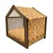 East Urban Home Yellow Wood Dog House Wood House in Brown | 25.59 H x 29.53 W x 21.65 D in | Wayfair 5598BA628D7B489FB63F93F6F47193ED