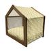 East Urban Home Yellow Wood Dog House Wood House in Brown | 32.28 H x 39.37 W x 28.35 D in | Wayfair BCA7937538864E38A35D0908EEF6A5F5