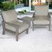 Rosecliff Heights Sessoms Courtyard Casual Surf Side Teak Seating Group w/ Cushions Wood/Natural Hardwoods/Teak in Brown/Gray/White | Outdoor Furniture | Wayfair