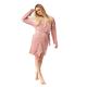 OHS Damen Velvet Velour Short Robe with Belt Womens Nightwear Dressing Gown Sleepwear, Blush-Small Kurzer Bademantel mit Gürtel, Samt, Velours, Morgenmantel, Nachtwäsche, Größe S, XS/S