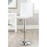 SAFAVIEH Magda White Adjustable 23-30-inch Swivel Bar Stool - 16.1" x 19.3" x 37.8"