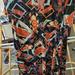 Lularoe Dresses | Euc Lularoe S Carly Geometrics And Pink And Orange Feathers On Black Background | Color: Black/Pink | Size: S