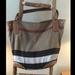 Burberry Bags | Authentic Vintage Burberry Canvas And Leather Tote | Color: Cream/Tan | Size: 12x14x5