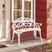 Astoria Grand Aloa Aluminium Garden Outdoor Bench Metal in White | 31 H x 32.5 W x 22.5 D in | Wayfair 26BFE14A404546D6822523801E035BBA