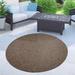 White 47 x 47 x 0.24 in Indoor/Outdoor Area Rug - Sol 72 Outdoor™ Iyana Flatweave Brown Indoor/Outdoor Area Rug | 47 H x 47 W x 0.24 D in | Wayfair