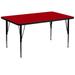 36''W x 72''L Thermal Laminate Activity Table - Adjustable Short Legs