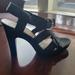 Nine West Shoes | Nwot - Nine West Black Leather Sandals * Size 9 | Color: Black | Size: 9