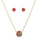 Coach Jewelry | Coach Horse Carriage Crystal Necklace And Stud Earrings Set | Color: Gold/Red | Size: Os