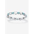 Women's Simulated Birthstone Heart Eternity Ring by PalmBeach Jewelry in December (Size 8)