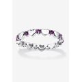 Women's Simulated Birthstone Heart Eternity Ring by PalmBeach Jewelry in February (Size 8)