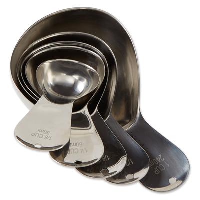 Oval Stainless Steel Measuring Cups, Set 5 by RSVP International in Gray