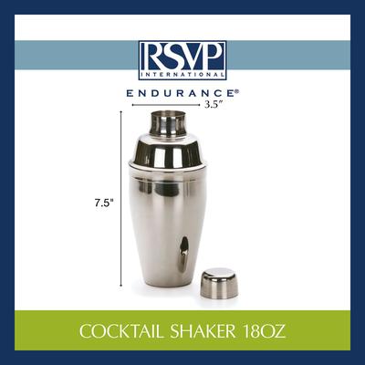 Cocktail Shaker 18oz Stainless Steel by RSVP International in Gray