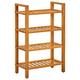 vidaXL Solid Oak Wood Shoe Rack with 4 Shelves Household Supplies Hallway Furniture Wooden Shoe Organiser Stand Wardrobe Storage Unit