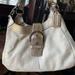 Coach Bags | Beautiful White Leather Medium Sized Coach Bag. | Color: Gold/White | Size: Os