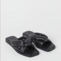 Zara Shoes | Black Square Toe Puffer Sandal Slide H&M | Color: Black | Size: 7