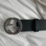 Gucci Accessories | Gucci Leather Belt With Interlocking G | Color: Black/Silver | Size: 85