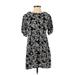 Mi ami Casual Dress - Shift: Black Floral Dresses - Women's Size Small