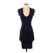 Joe & Elle Casual Dress - Bodycon: Blue Solid Dresses - Women's Size Small